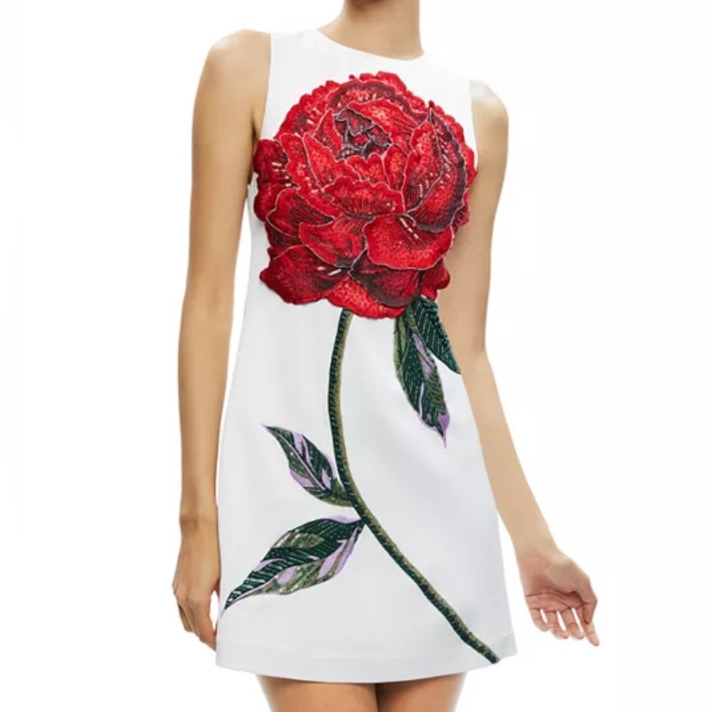 Alice and Olivia Clyde Embellished Mini Dress